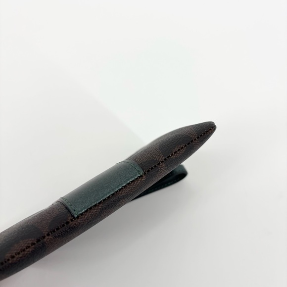 Coach Corner‎ Zip Wristlet Wallet Brown Metallic Ivy Green Canvas Leather - Picture 8 of 8